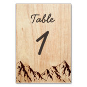 Burnt Mountain in Holz Rustikale Tischnummer Card (Vorderseite)