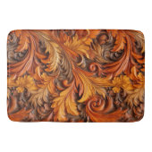 Burnt orange 3d Floral Bath Mat Badematte (Vorderseite)