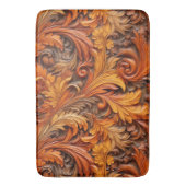 Burnt orange 3d Floral Bath Mat Badematte (Vorderseite Vertikal)