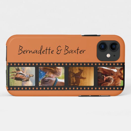 Burnt Orange 4 Foto Pet Name Case-Mate iPhone Hülle (Rückseite (Horizontal))