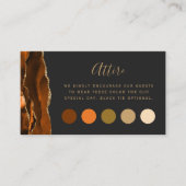 Burnt Orange Agate Dark Wedding Kleid Code Begleitkarte (Vorderseite)