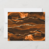 Burnt Orange Agate Emerald Green Wedding RSVP Karte (Rückseite)