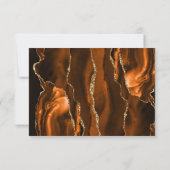 Burnt Orange Agate Gold Brown Wedding RSVP Card Karte (Rückseite)