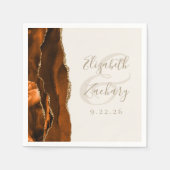 Burnt Orange Agate Gold Ivory Wedding Serviette (Vorderseite)