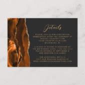 Burnt Orange Agate Gold Script Hochzeitsdetails Begleitkarte (Vorderseite)