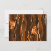 Burnt Orange Agate Gold Script Navy Blue Wedding RSVP Karte (Rückseite)