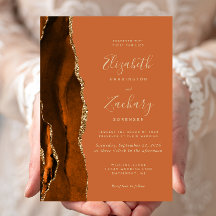 Burnt Orange Agate Gold Wedding