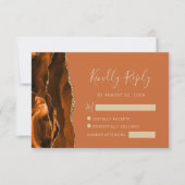 Burnt Orange Agate Gold Wedding RSVP Card (Vorderseite)