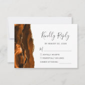 Burnt Orange Agate Gold Wedding RSVP Card Karte (Vorderseite)