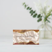 Burnt Orange Agate Ivory Silk Stylist Appointment Visitenkarte (Stehend Vorderseite)