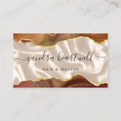 Burnt Orange Agate Ivory Silk Stylist Appointment Visitenkarte (Vorderseite)