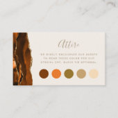 Burnt Orange Agate Ivory Wedding Kleid Code Begleitkarte (Vorderseite)