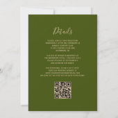 Burnt Orange Agate Olive Green QR Code Hochzeit Einladung (Rückseite)
