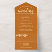 Burnt Orange All in One Wedite Einladung (Innen Boden)