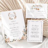 Burnt Orange and Sage Green Blumengarten Hochzeit RSVP Karte