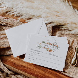 Burnt Orange and Sage Green Blumengarten Hochzeit RSVP Karte