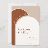 Burnt Orange Arch Boho Minimalistisch Wedding Invi Einladung (Vorderseite)