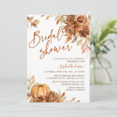 Burnt Orange ?Autumn Pumpkin Fall Brautparty Einladung (Stehend Vorderseite)