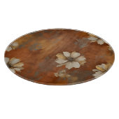 Burnt Orange Beige Gray Bauernhaus Floral Schneidebrett (Ecke)