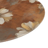 Burnt Orange Beige Gray Bauernhaus Floral Schneidebrett (Ecke)