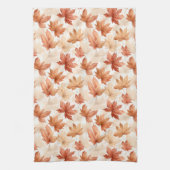 Burnt Orange Beige Herbstlaubs Muster Geschirrtuch (Vertikal)