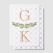 Burnt Orange Berry Sprigs Monogram Wedding Overlay Pergament Einladungen (Versetzt (Einladung))