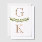 Burnt Orange Berry Sprigs Monogram Wedding Overlay Pergament Einladungen (Versetzt)