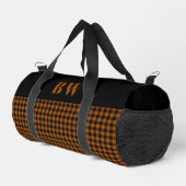 Burnt Orange Black Buffalo Karo Bold Monogram Duffle Bag (Rechte Ecke)