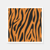 Burnt Orange& Black Tiger Stripes Animal Print Serviette (Vorderseite)