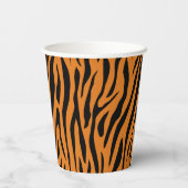 Burnt Orange& Black Tiger Stripes Pattern Pappbecher (Rückseite)