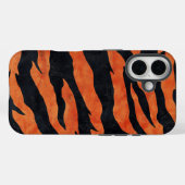 Burnt Orange & Black Tiger Strips Handy Case (Rückseite (Horizontal))