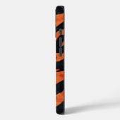 Burnt Orange & Black Tiger Strips Handy Case (Rückseite / Links)