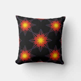 Burnt Orange Black Yellow Star Blume Kissen