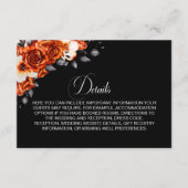 Burnt Orange Bloral Black Wedding Details Begleitkarte (Vorderseite)