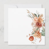 Burnt Orange Bloral Gold Cross Taufe Christening Einladung (Rückseite)