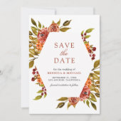 Burnt Orange Bloral HerbstHochzeit im Herbst Save The Date (Vorderseite)