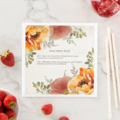Burnt Orange Bloral unser erster Text Hochzeit Serviette (Beispiel)