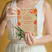 Burnt Orange Blume Hochzeit im Herbst Einladung