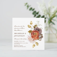 Burnt Orange Blush Gold Floral Christliche Hochzei