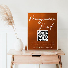 Burnt Orange Boho Autumn Wedding Honeymoon Fund Poster