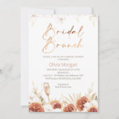 Burnt Orange Boho Bridal Brunch Brautparty Einladung (Vorderseite)