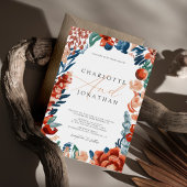 Burnt Orange Boho Bright Blume Hochzeit Einladung