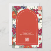 Burnt Orange Boho Chic Floral Save the Date Einladung (Rückseite)