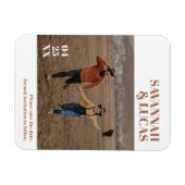 Burnt Orange Boho Foto Save the Date Magnet (Horizontal)