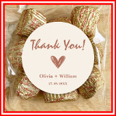 Burnt Orange Boho Gastgeschenke Hochzeiten Heart C Runder Aufkleber