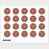 Burnt Orange Boho Gastgeschenke Hochzeiten Herz Runder Aufkleber (Blatt)