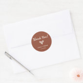 Burnt Orange Boho Gastgeschenke Hochzeiten Herz Runder Aufkleber (Umschlag)