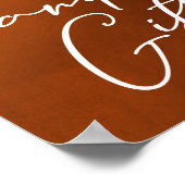 Burnt Orange Boho Herbstkarten und Geschenke Poster (Ecke)