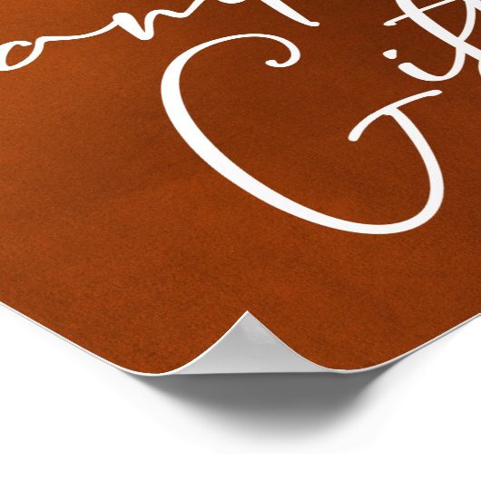 Burnt Orange Boho Herbstkarten und Geschenke Poster (Ecke)