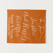 Burnt Orange Boho Hochzeitsfeier Foto Wandteppich (Vorderseite (Horizontal))